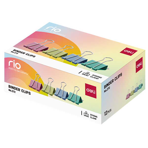 Clips Hartie 41mm Color 12 Buc/Cut Deli