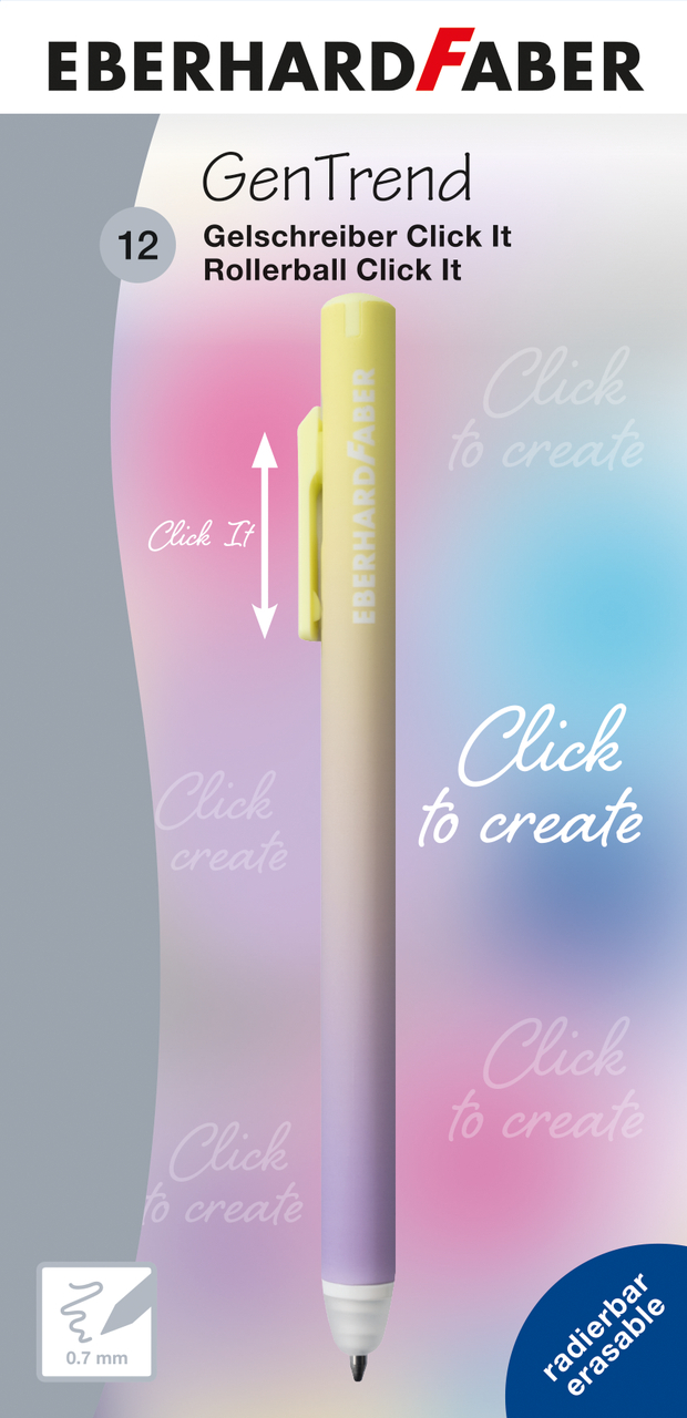 Roller 0.7 Mm Albastru Erase-It Click Galben-Lila Eberhard Faber