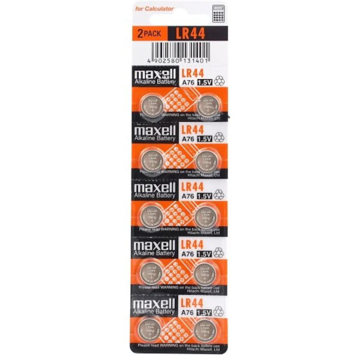 Baterii A76 Lr44 Ag13 1,5V (5X2) 10 Buc/Blister Maxell