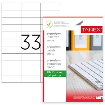 Etichete 33/A4 70*25.4mm Colturi Drepte 100/Top Tanex