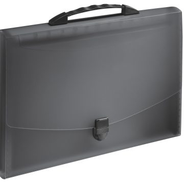 Mapa Plastic 12 Compartimente Cu Maner Neagra Vivida Esselte