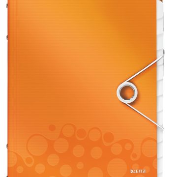 Mapa Plastic 12 Compartimente Portocaliu Metalizat Wow Leitz
