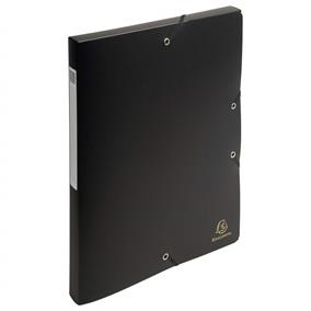 Mapa Plastic Cu Elastic Si Burduf 2.5cm Negru Exacompta
