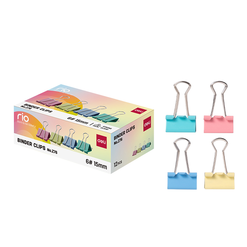 Clips Hartie 15mm Color 12 Buc/Cut Deli