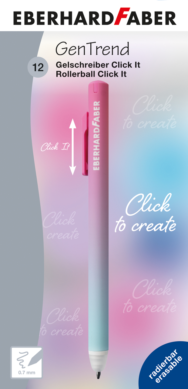 Roller 0.7 Mm Albastru Erase-It Click Turcoaz-Roz Eberhard Faber