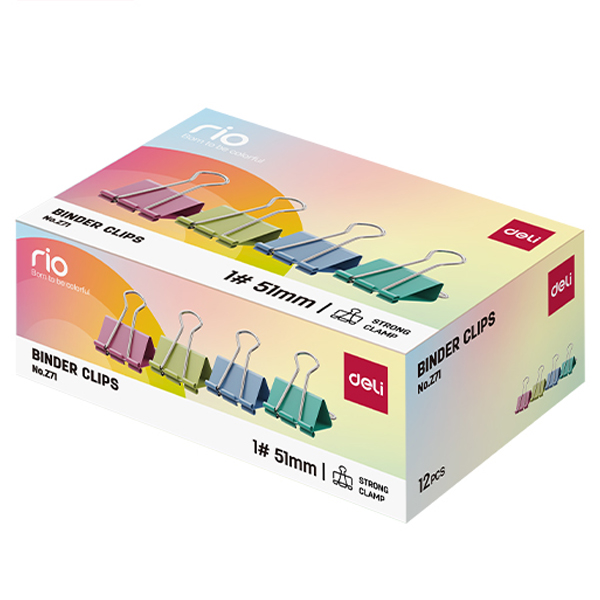 Clips Hartie 51mm Color 12 Buc/Cut Deli