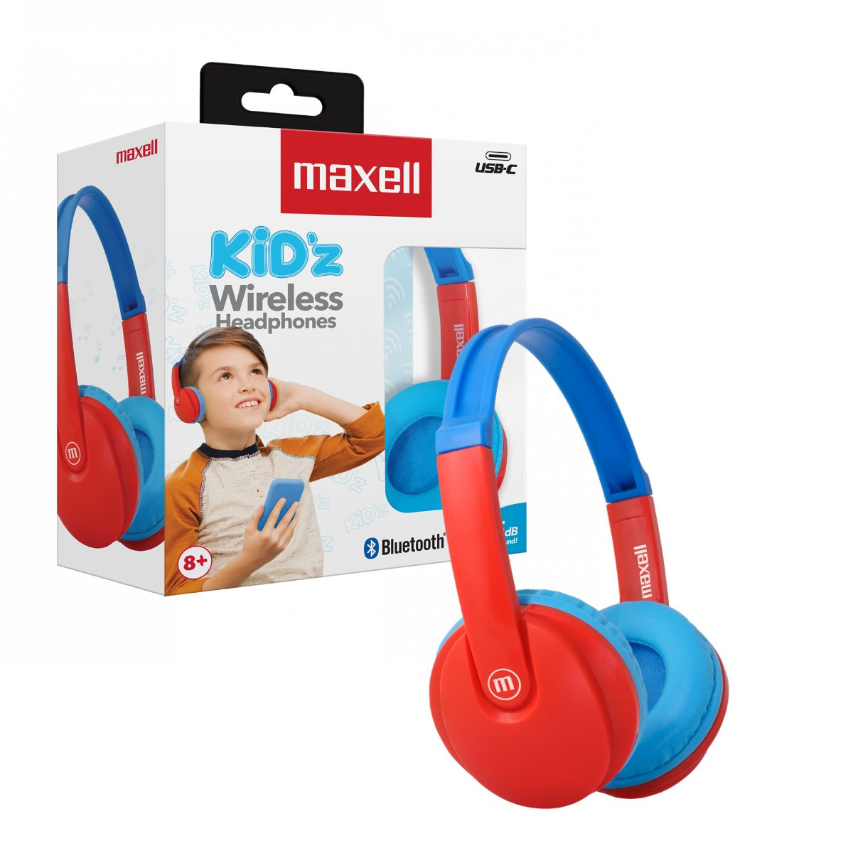 Casti Fara Fir Bluetooth Hp-Bt350 Kidz Turcoaz/Rosu Maxell