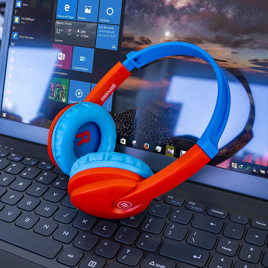 Casti Fara Fir Bluetooth Hp-Bt350 Kidz Turcoaz/Rosu Maxell