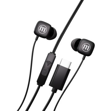 Casti Audio Cu Fir Si Microfon Square Usb-C Negre Maxell