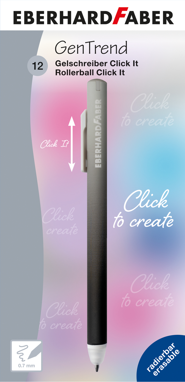 Roller 0.7 Mm Albastru Erase-It Click Gri-Negru Eberhard Faber