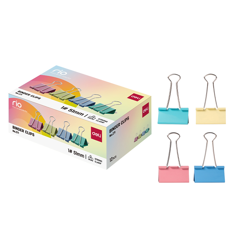 Clips Hartie 51mm Color 12 Buc/Cut Deli