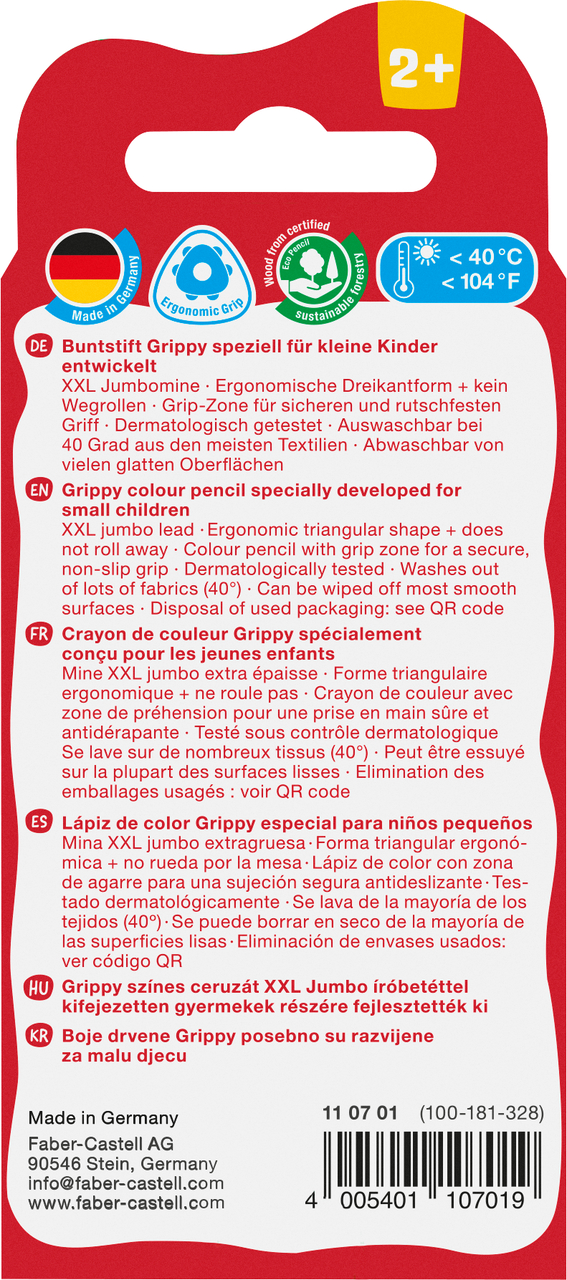 Creioane Colorate Xxl 4 Culori De Baza Grippy Faber-Castell