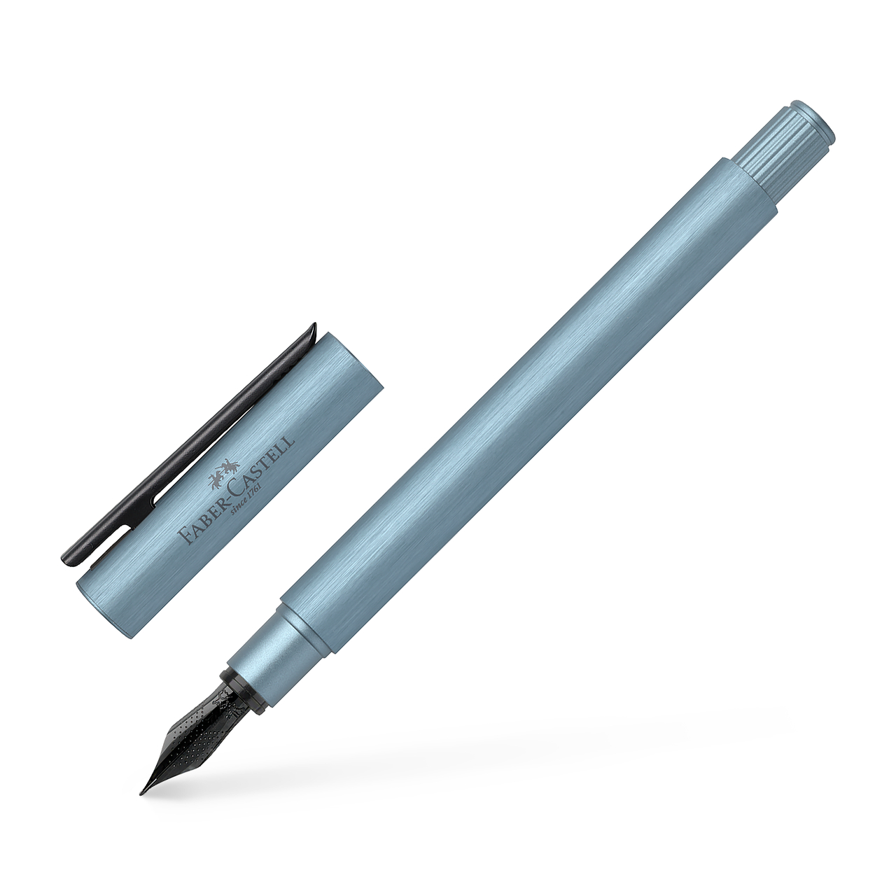Stilou Neo Slim Aluminium Bleu Serenity F Faber-Castell