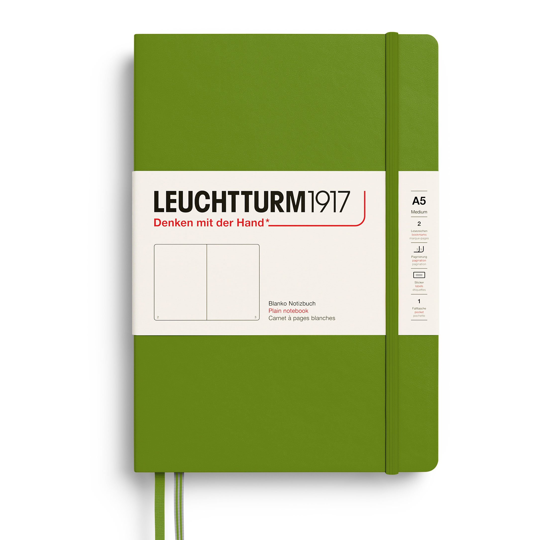 Caiet A5 Velin Coperta Rigida Verde Muschi Leuchtturm