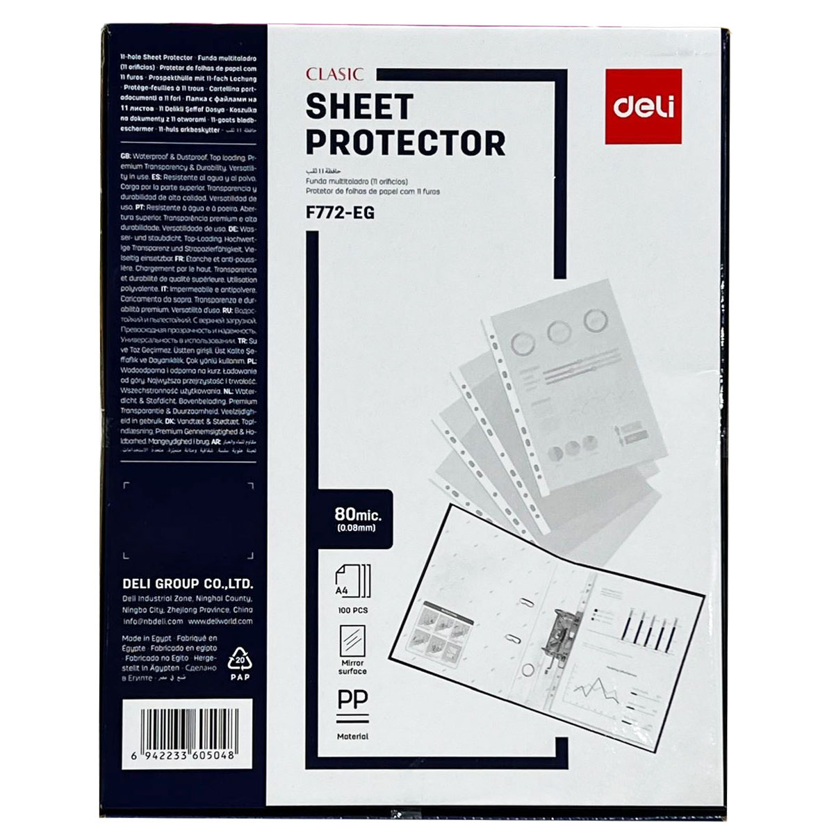 Folie Protectie A4 Cristal 80 Mic 100/Cut Deli