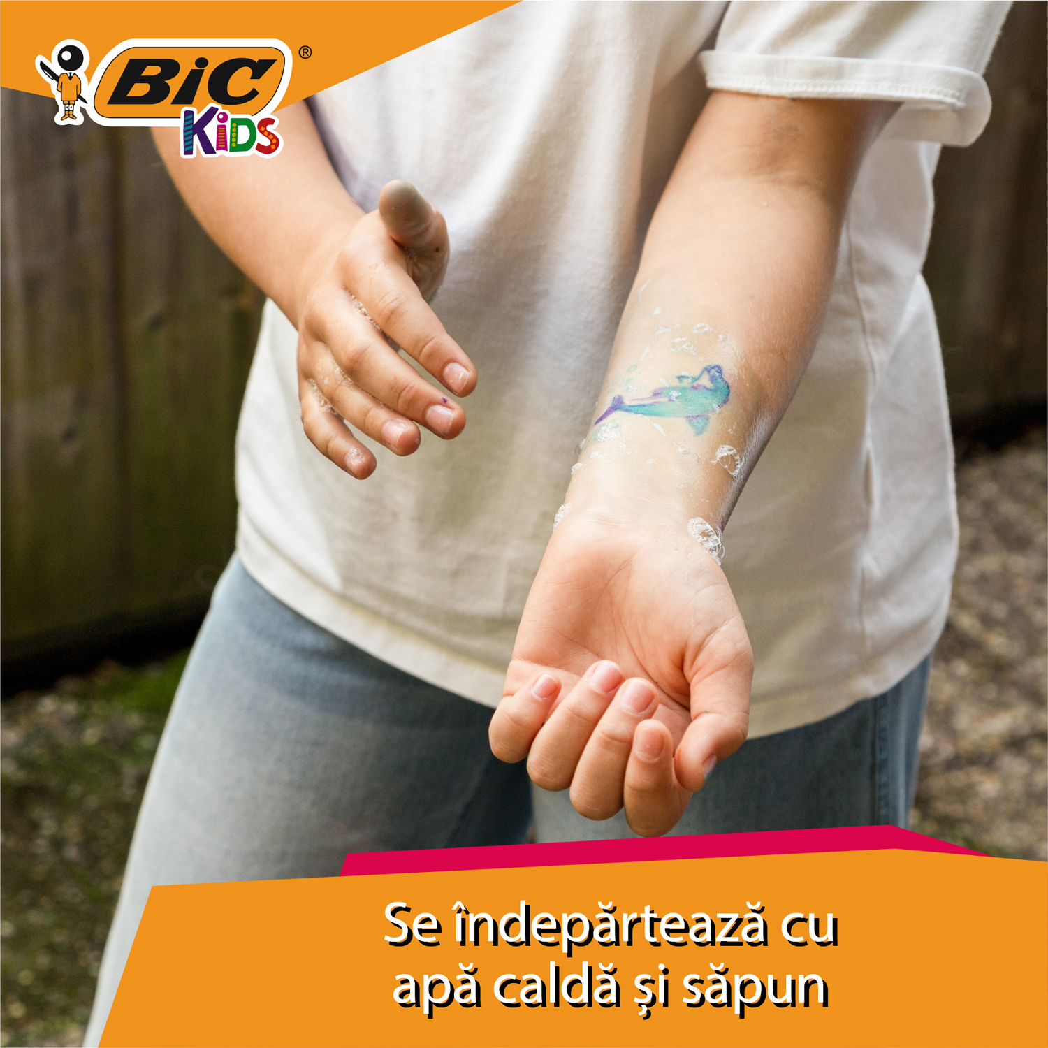 Marker Tattoo Kids Set 5 Markere + 10 Sabloane Bic