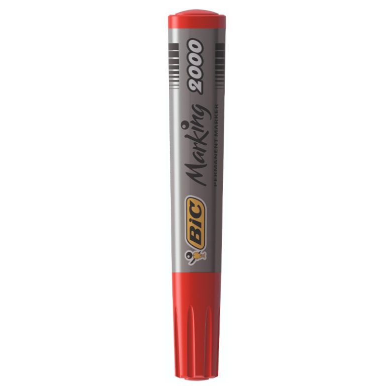 Marker Permanent Rosu Varf Rotund 2000 Bic