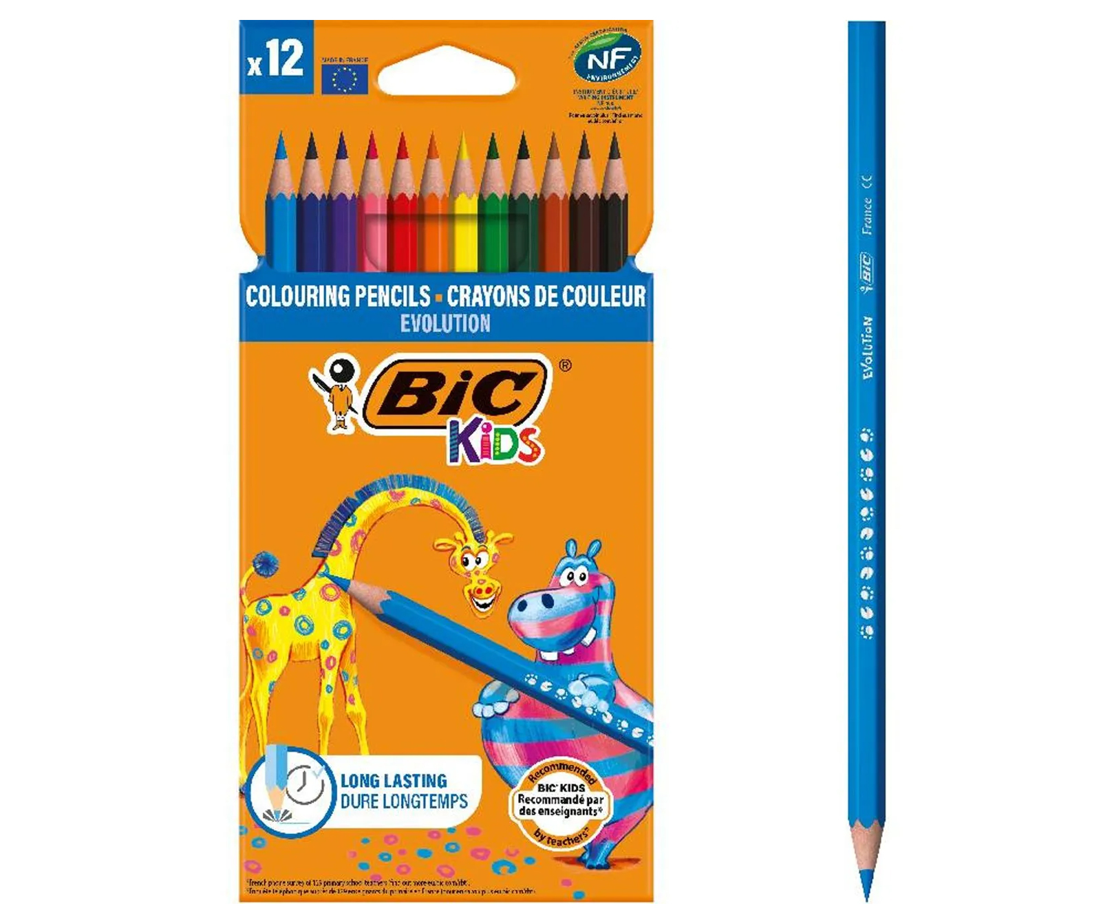 Creioane Colorate 12 Culori Evolution Bic