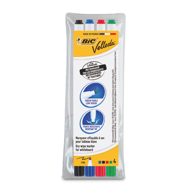Marker Whiteboard 4/Set Velleda Varf Subtire 1721 Bic