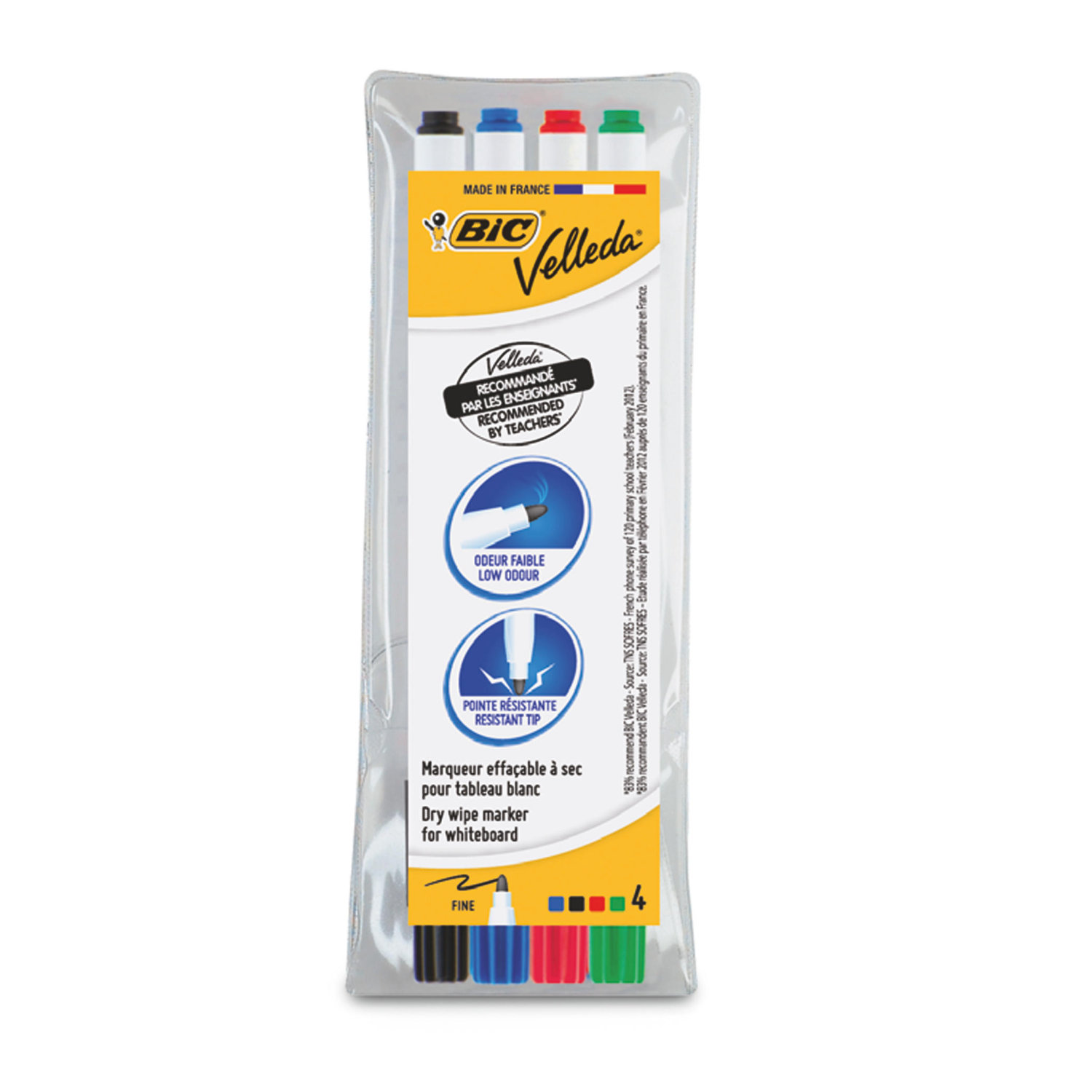 Marker Whiteboard 4/Set Velleda Varf Subtire 1721 Bic