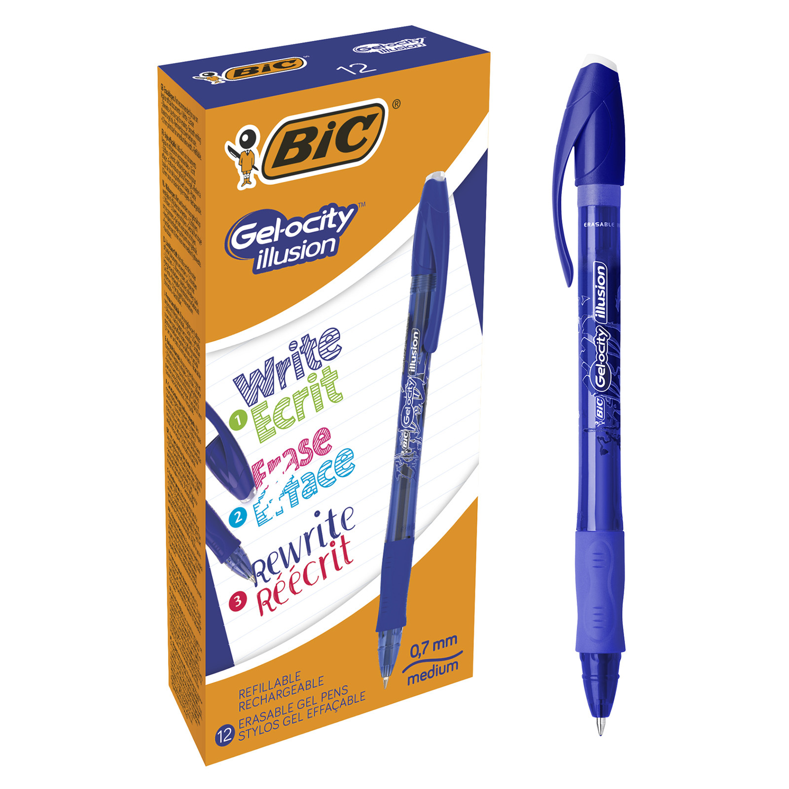 Roller 0.7mm Albastru Gel-Ocity Illusion Bic