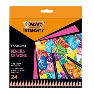 Creioane Colorate 24 Culori Intensity Premium Bic