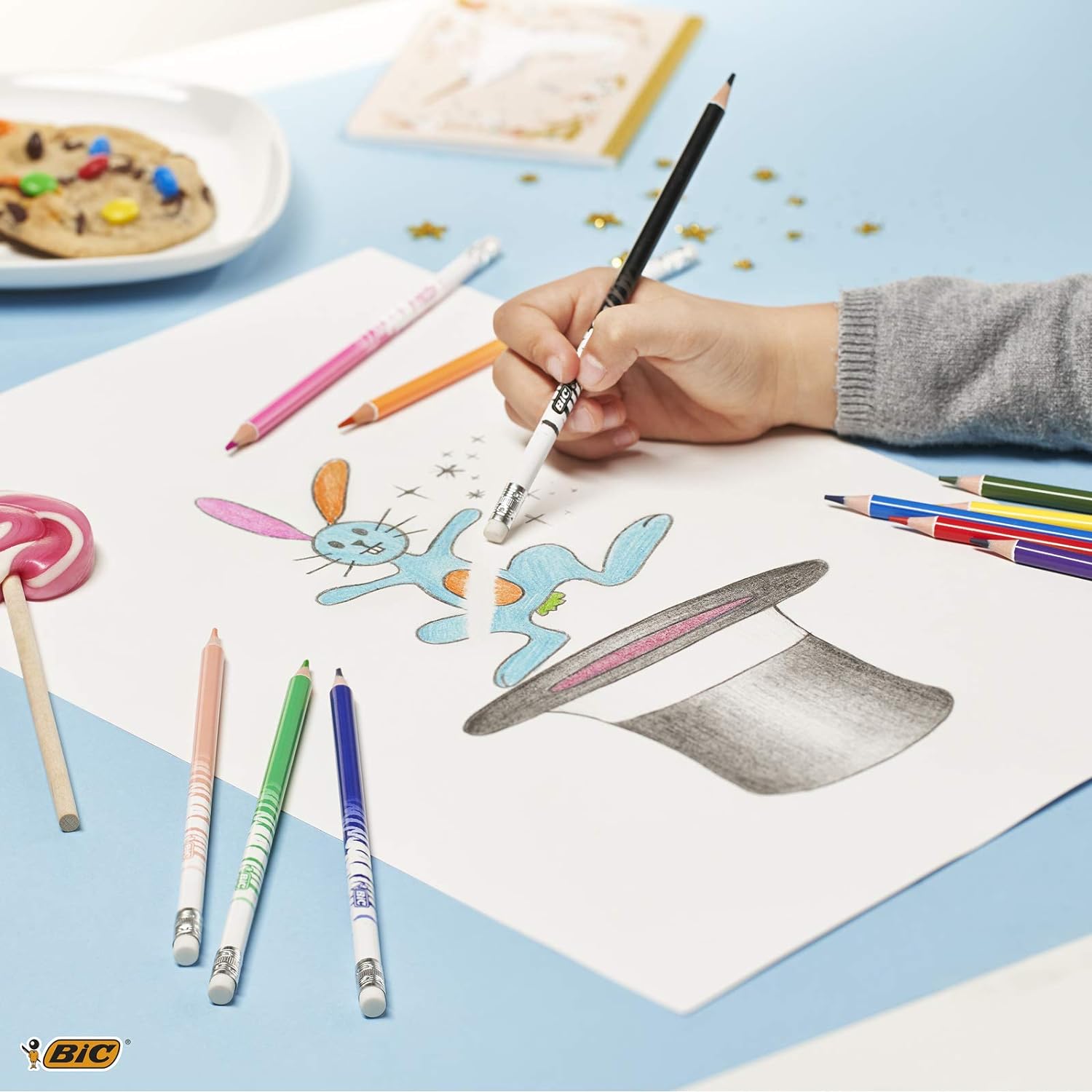 Creioane Colorate 12 Culori Evolution Illusion Bic