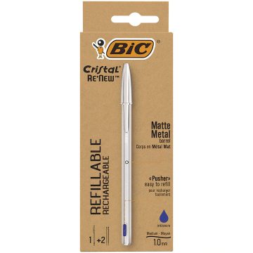 Pix Metalic Cu Mecanism Albastru + 2 Rezerve Bic