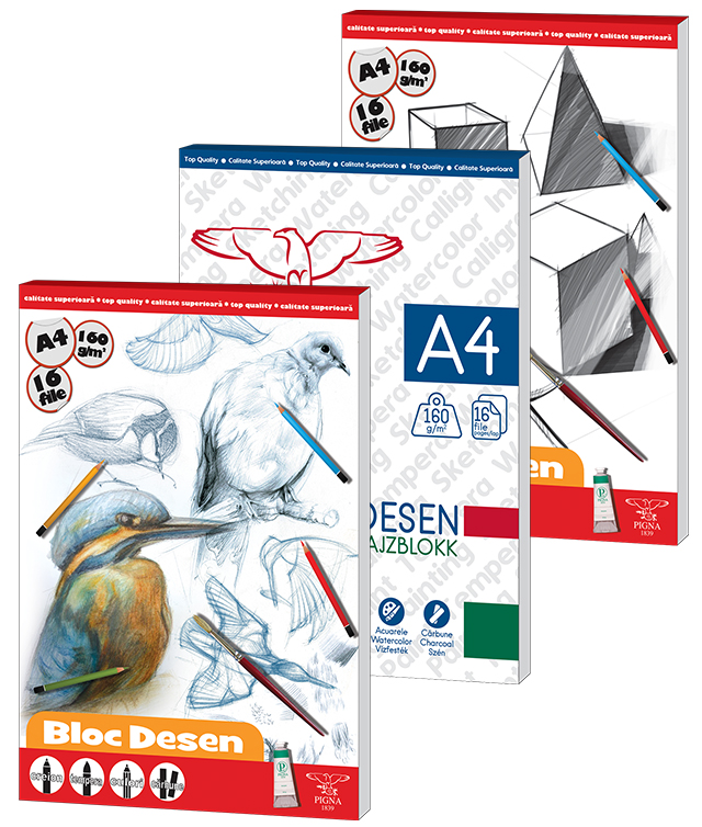 Bloc Desen A4 160g 16 Coli Pigna