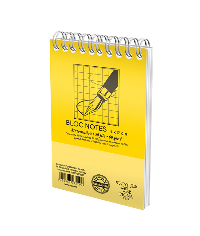 Bloc Notes Spira A7 50 File Aritmetica Basic Pigna