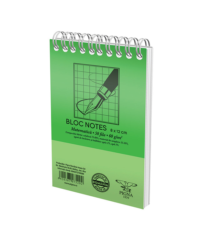 Bloc Notes Spira A7 50 File Aritmetica Basic Pigna