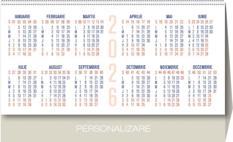 Calendar Birou Triptic 12 File Ego