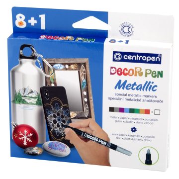 Markere Permanente Pt Decor. Slim 8+1 Culori Metalice 2737 Centropen