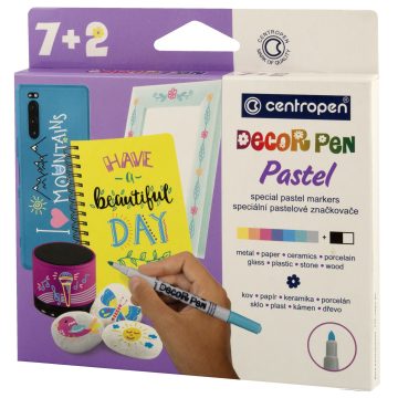 Markere Permanente Pt Decor. Slim 7+2 Cul. Pastel 2738 Centropen