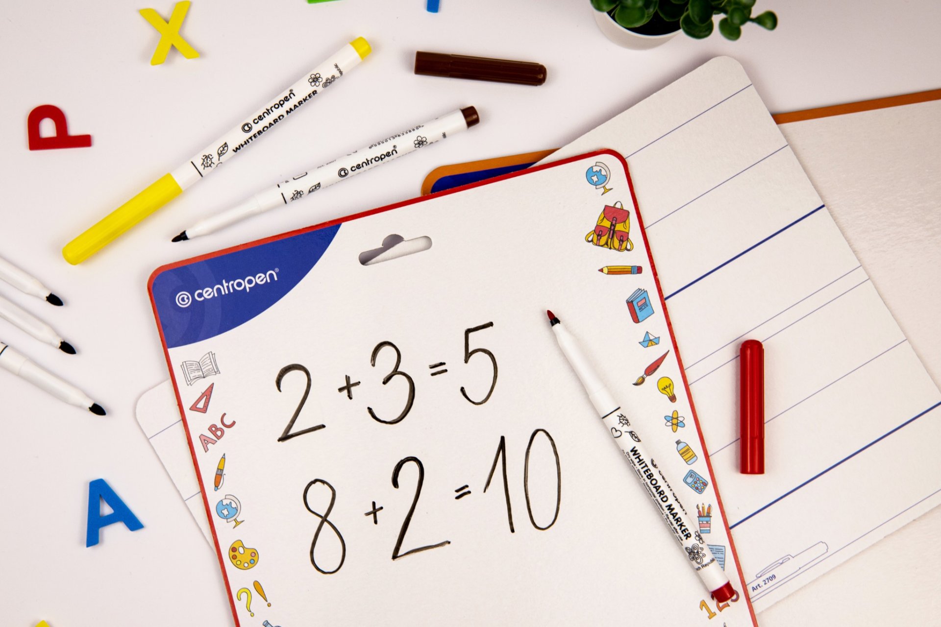 Tabla Scolara 2 Fete + 2 Markere Whiteboard 21 X 29.7cm Centropen