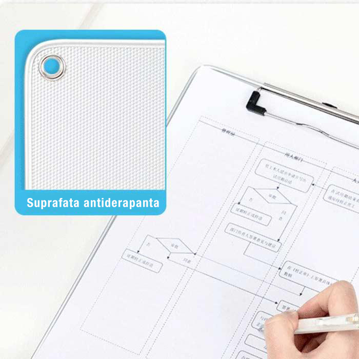 Clipboard Simplu Metal Cu Rigla Deli