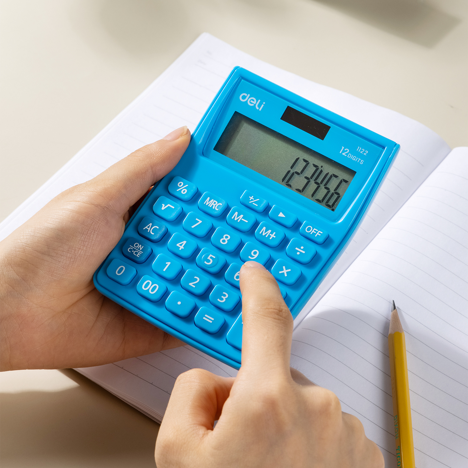 Calculator Buzunar 12Dig Alb-Albastru 1122 Deli