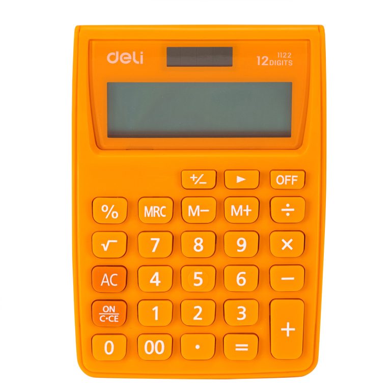 Calculator Buzunar 12Dig Alb-Portocaliu 1122 Deli