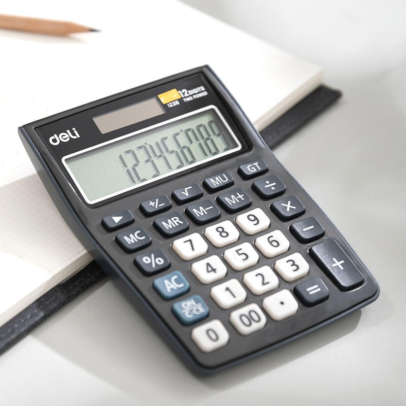 Calculator Birou 12Dig Negru 1238 Deli