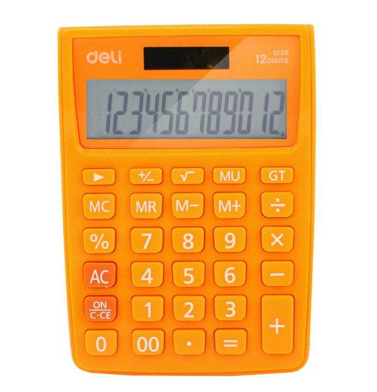 Calculator Birou 12Dig Alb-Portocaliu 1238 Deli