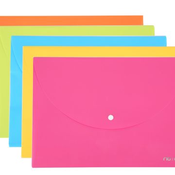 Mapa Plastic Cu Buton A4 Div. Culori Neon Deli