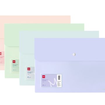 Mapa Cu Buton Si Buzunar Exterior A4 Culori Macaron Deli