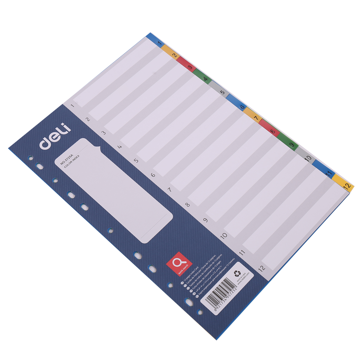 Separatoare Index Plastic 1-12 Color Deli