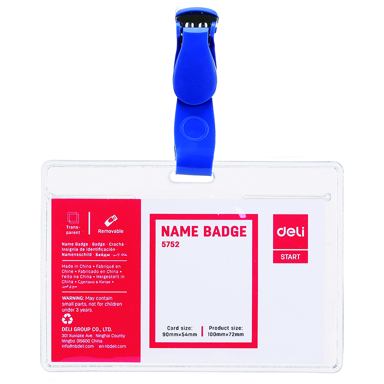 Ecuson Orizontal Cu Clips 90*54mm Deli