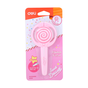 Foarfeca Scolara Cu Protectie Lollypop Deli