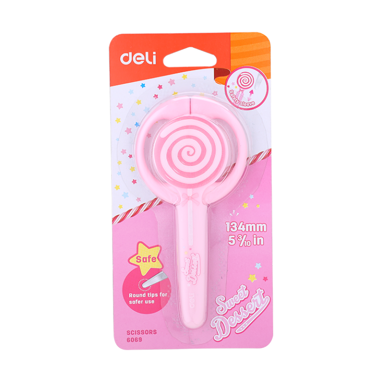 Foarfeca Scolara Cu Protectie Lollypop Deli