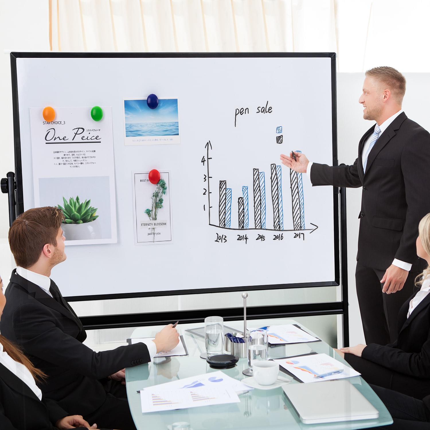 Whiteboard Magnetic Mobil 90*150cm Rama Aluminiu Deli