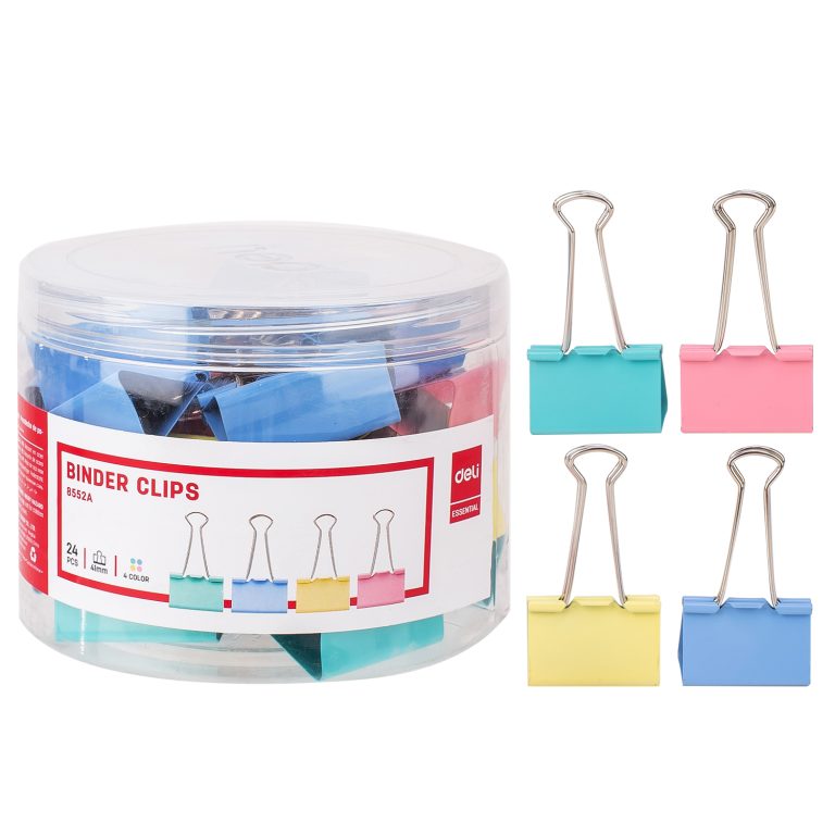Clips Hartie 41mm Color 24 Buc/Cut. Plastic Deli