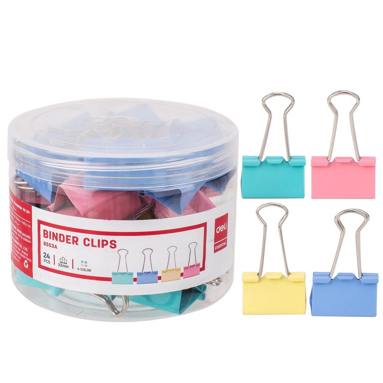 Clips Hartie 32mm Color 24 Buc/Cut. Plastic Deli