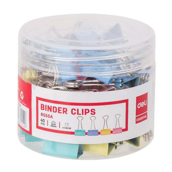 Clips Hartie 19mm Color 40 Buc/Cut. Plastic Deli